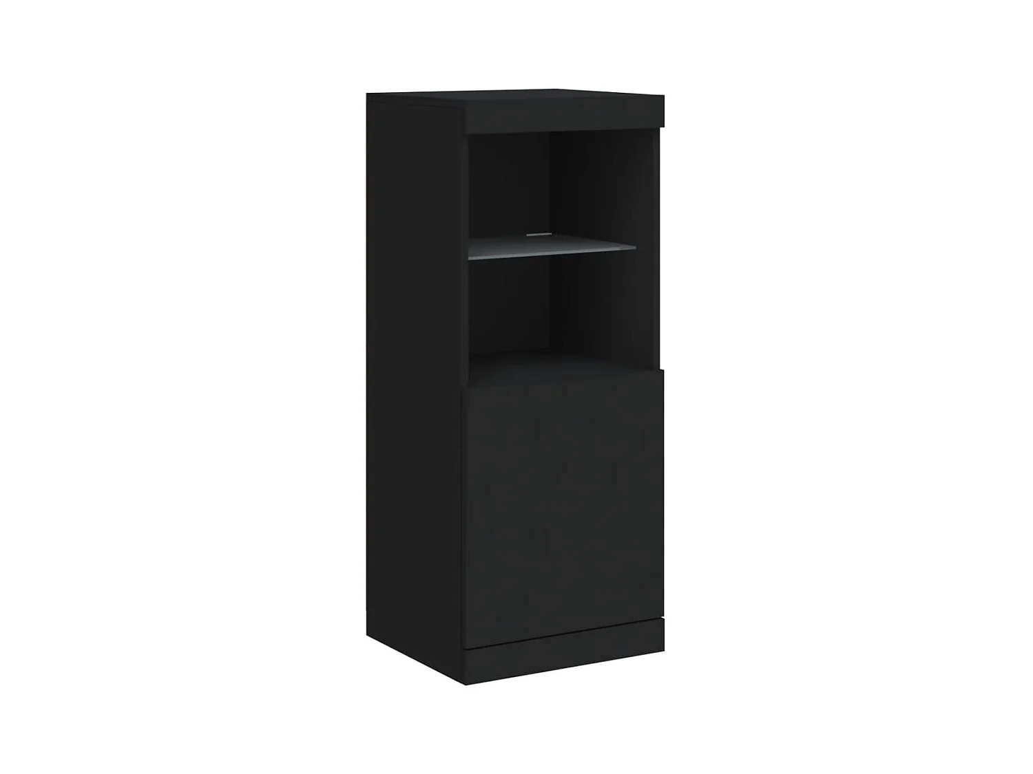 Credenza | Buffet | Armadio con Luci LED Nera 41x37x100 cm