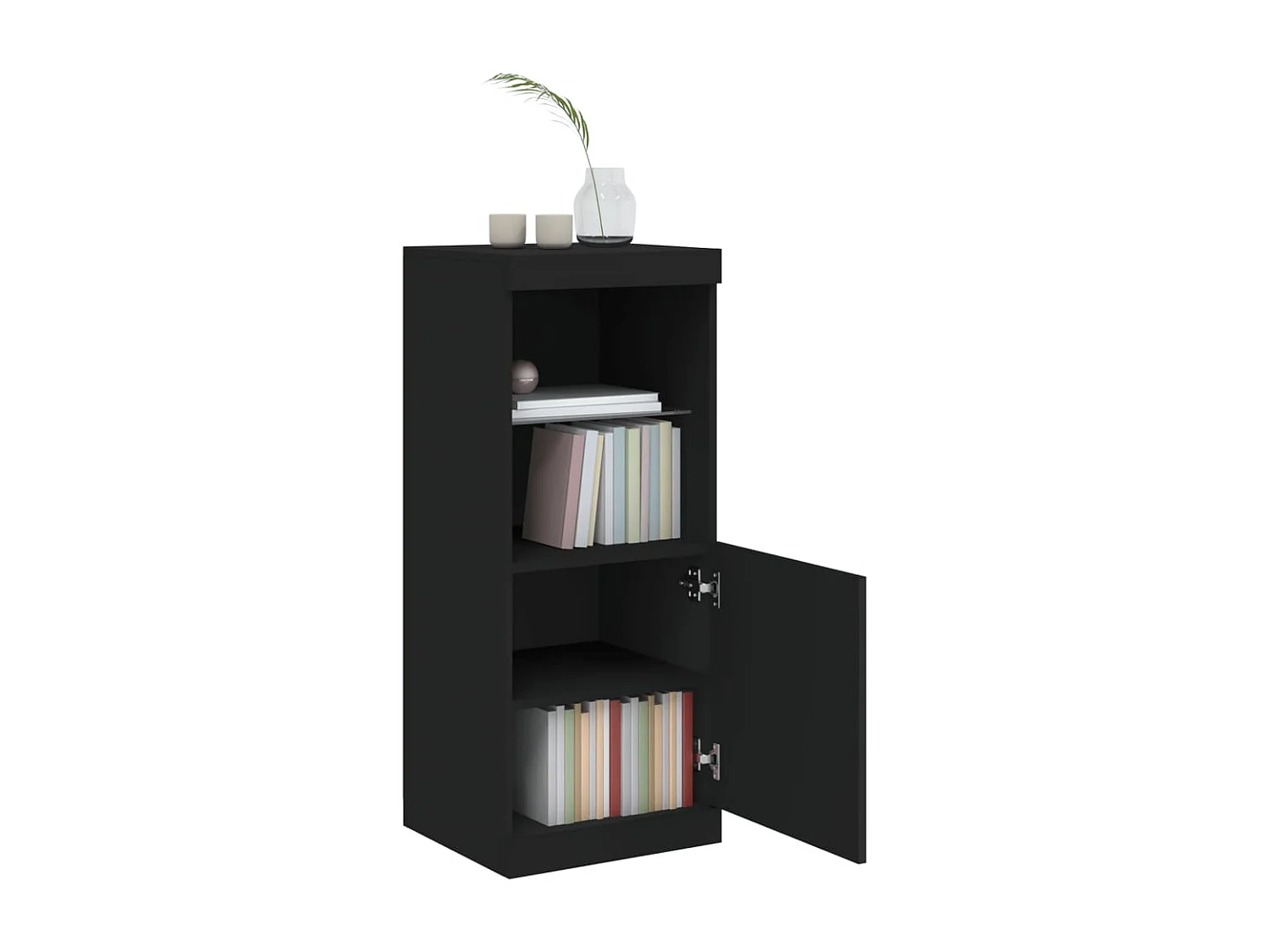 Buffet | Bahut | Meuble de rangement avec lumières LED noir 41x37x100 cm
