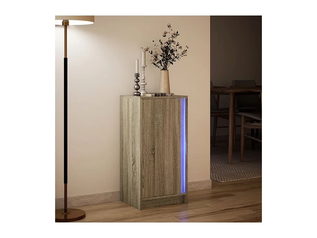 Credenza | Buffet | Armadio con LED Rovere Sonoma 42,5x34x85 cm Legno Multistrato