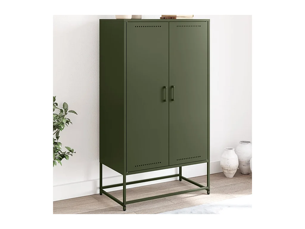 Credenza | Buffet | Armadio Verde Oliva 68,5x38,5x123,5 cm in Acciaio