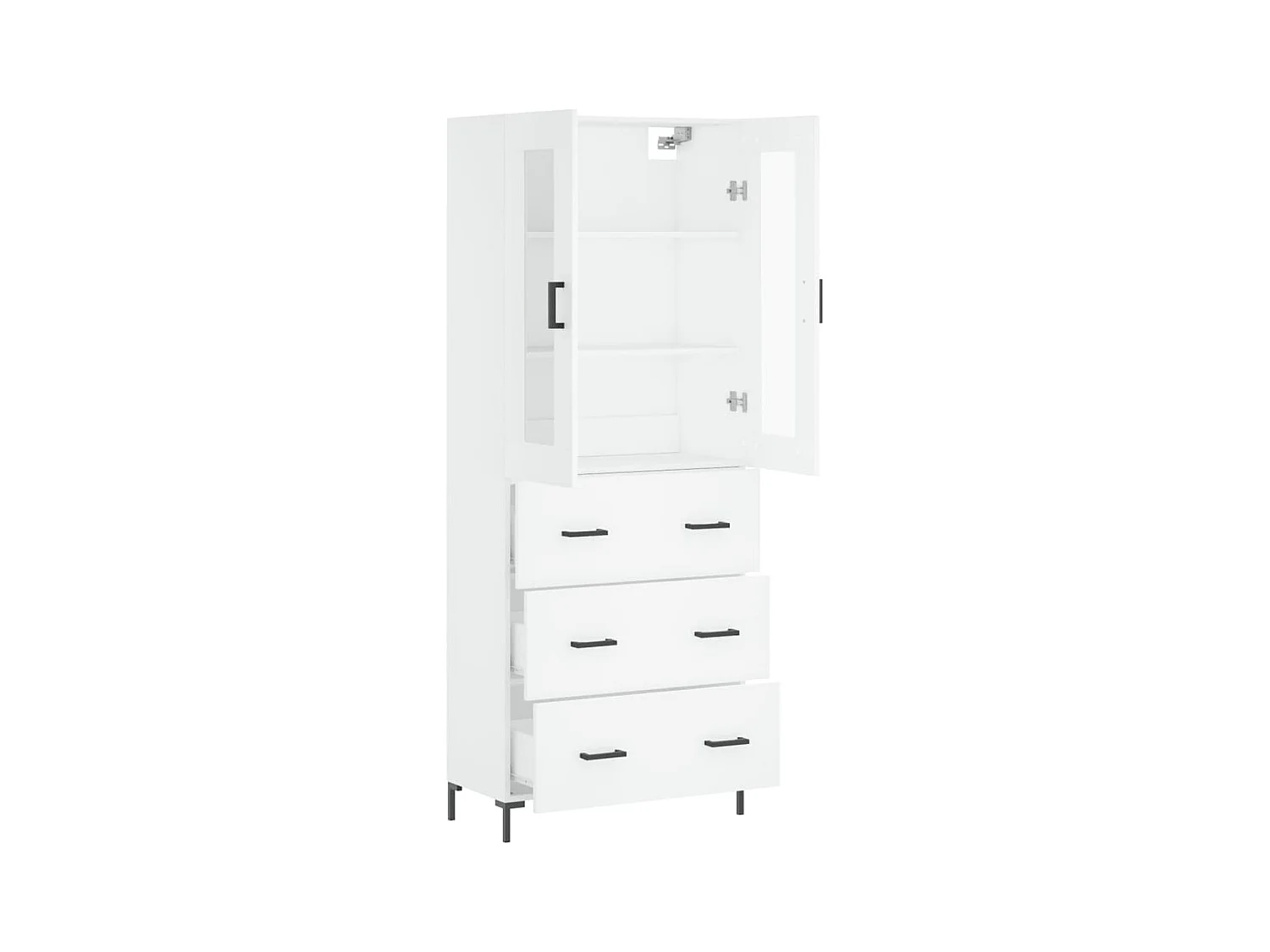 Buffet | Bahut | Meuble de rangement haut Blanc 69,5x34x180 cm Bois d'ingénierie