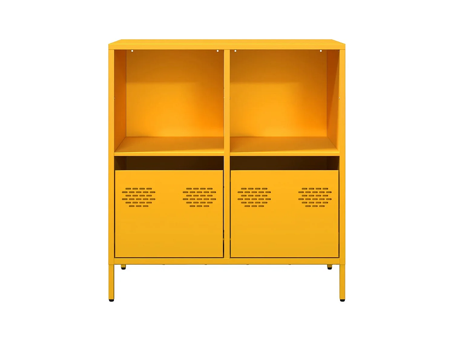 Buffet | Commode à tiroir | Meuble de rangement jaune moutarde 68x39x73,5 cm acier laminé à froid
