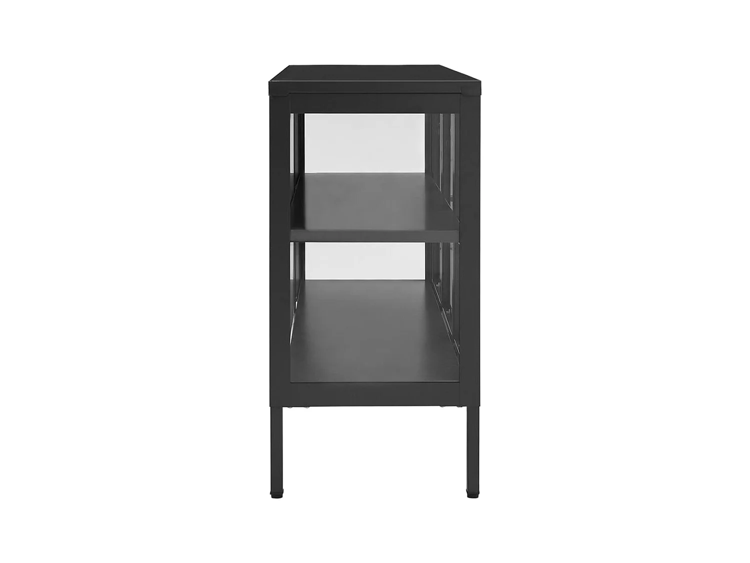 Credenza | Buffet | Armadio Antracite 105x35x70 cm in Acciaio e Vetro