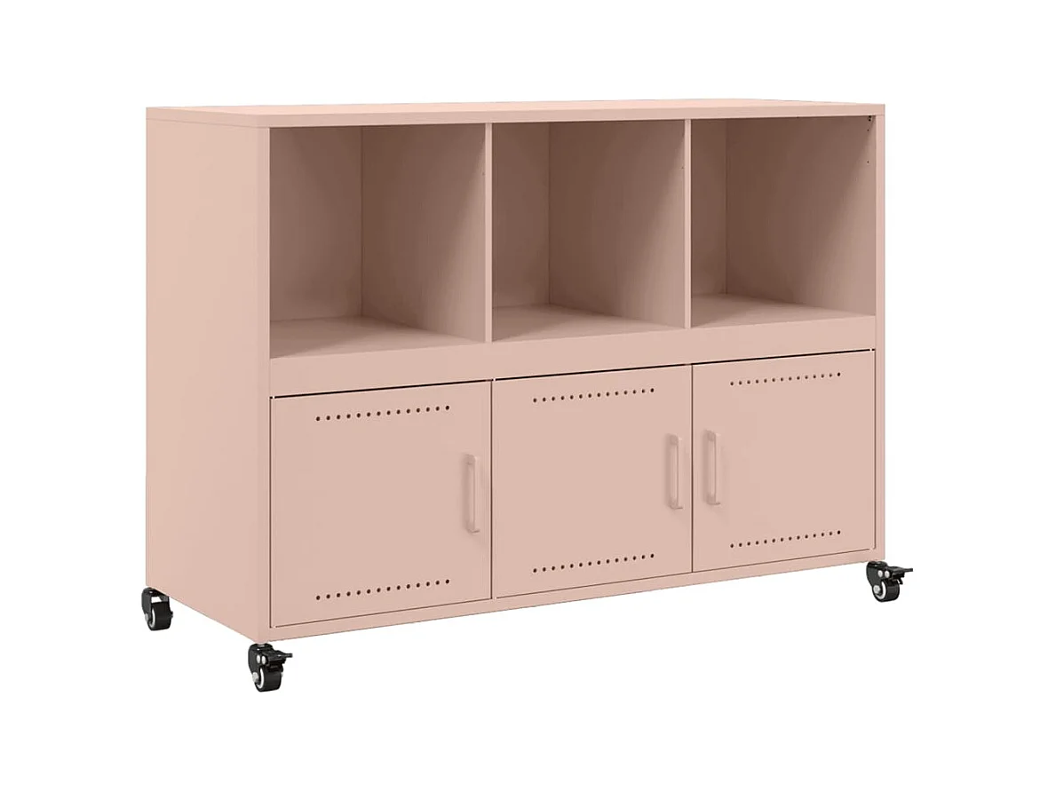 Buffet | Bahut | Meuble de rangement rose 100,5x39x72 cm acier