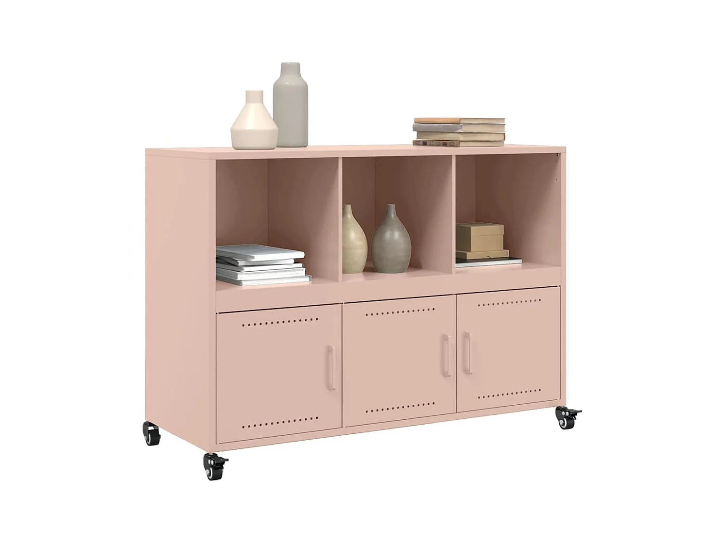 Buffet | Bahut | Meuble de rangement rose 100,5x39x72 cm acier