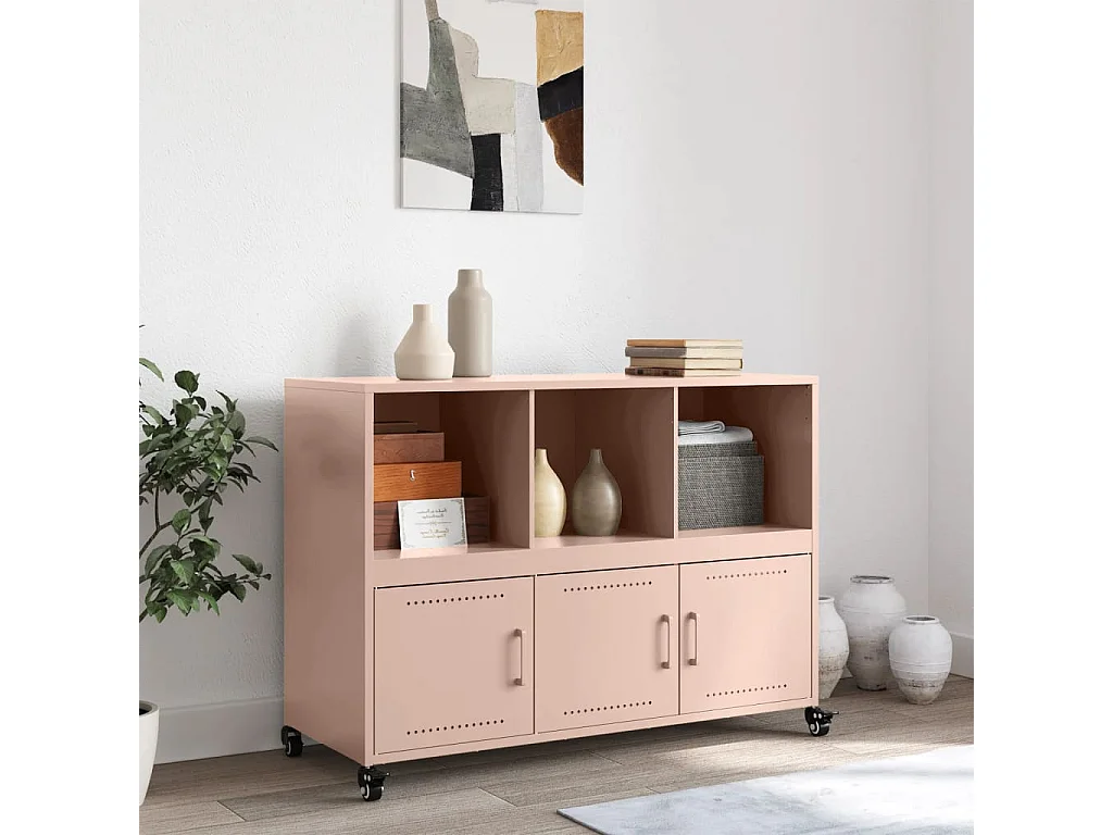 Credenza | Buffet | Armadio Rosa 100,5x39x72 cm in Acciaio