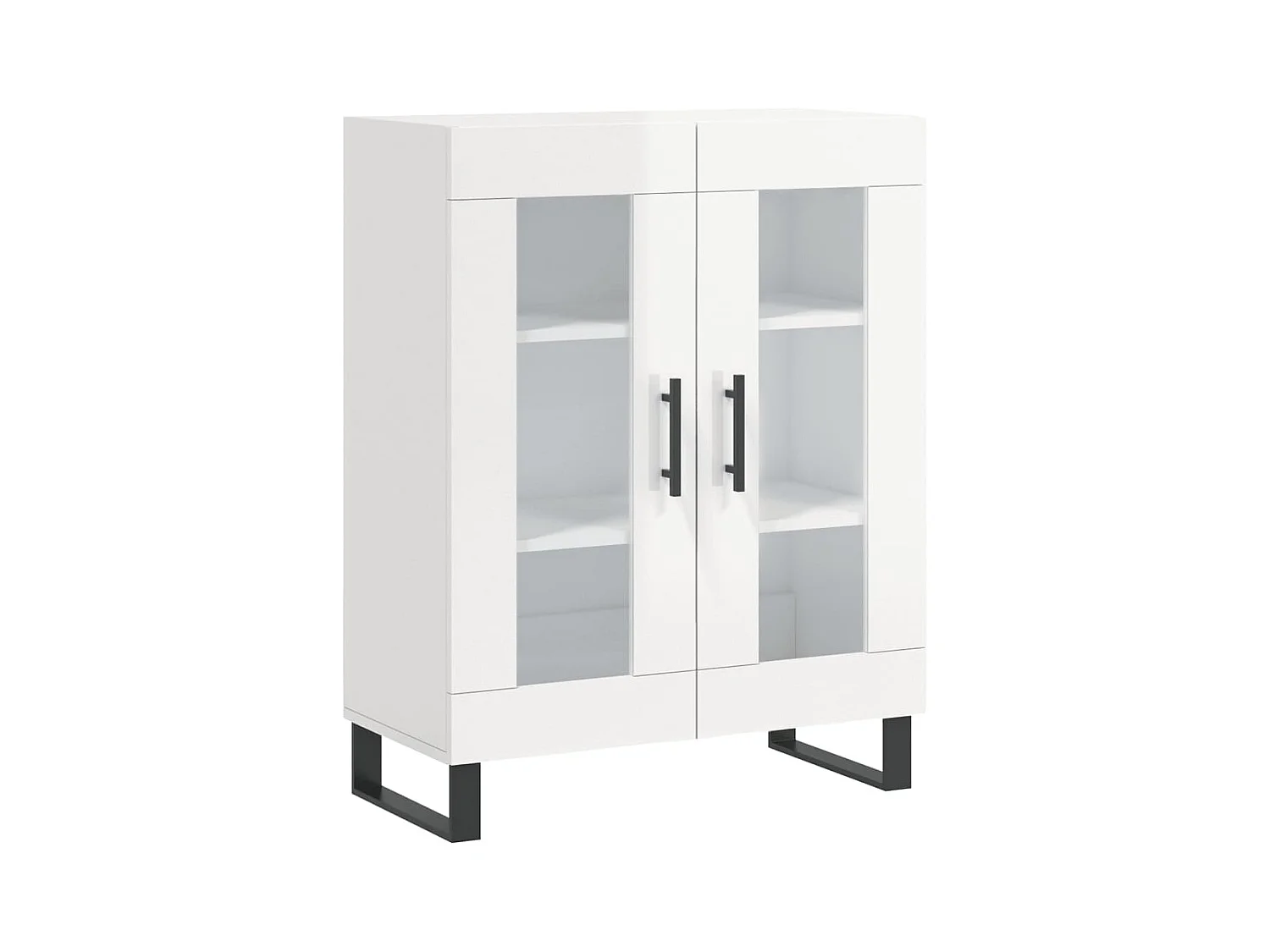 Buffet | Bahut | Meuble de rangement Blanc brillant 69,5x34x90 cm Bois d'ingénierie