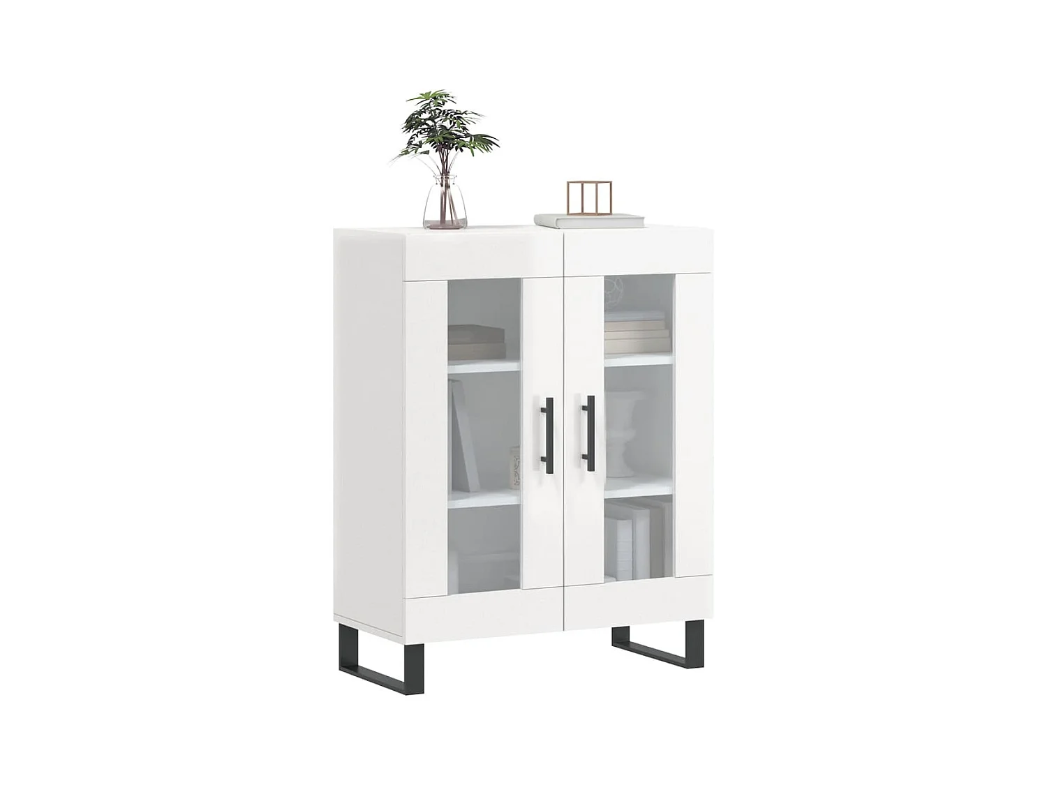 Buffet | Bahut | Meuble de rangement Blanc brillant 69,5x34x90 cm Bois d'ingénierie