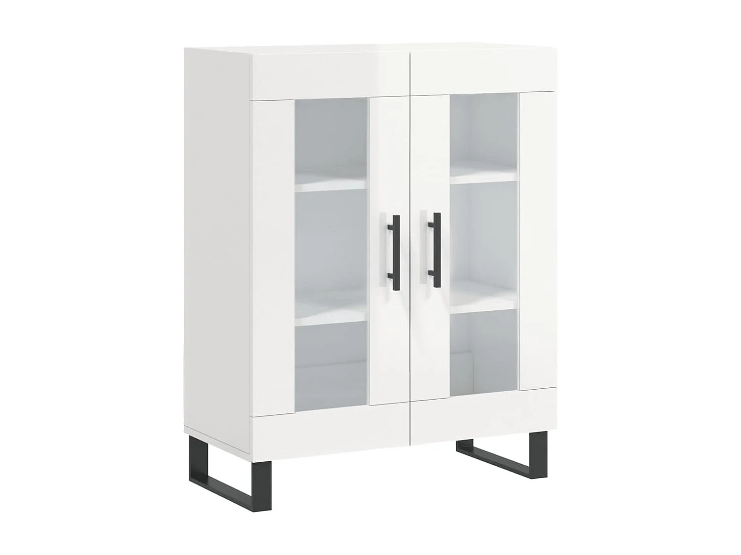 Buffet | Bahut | Meuble de rangement Blanc brillant 69,5x34x90 cm Bois d'ingénierie