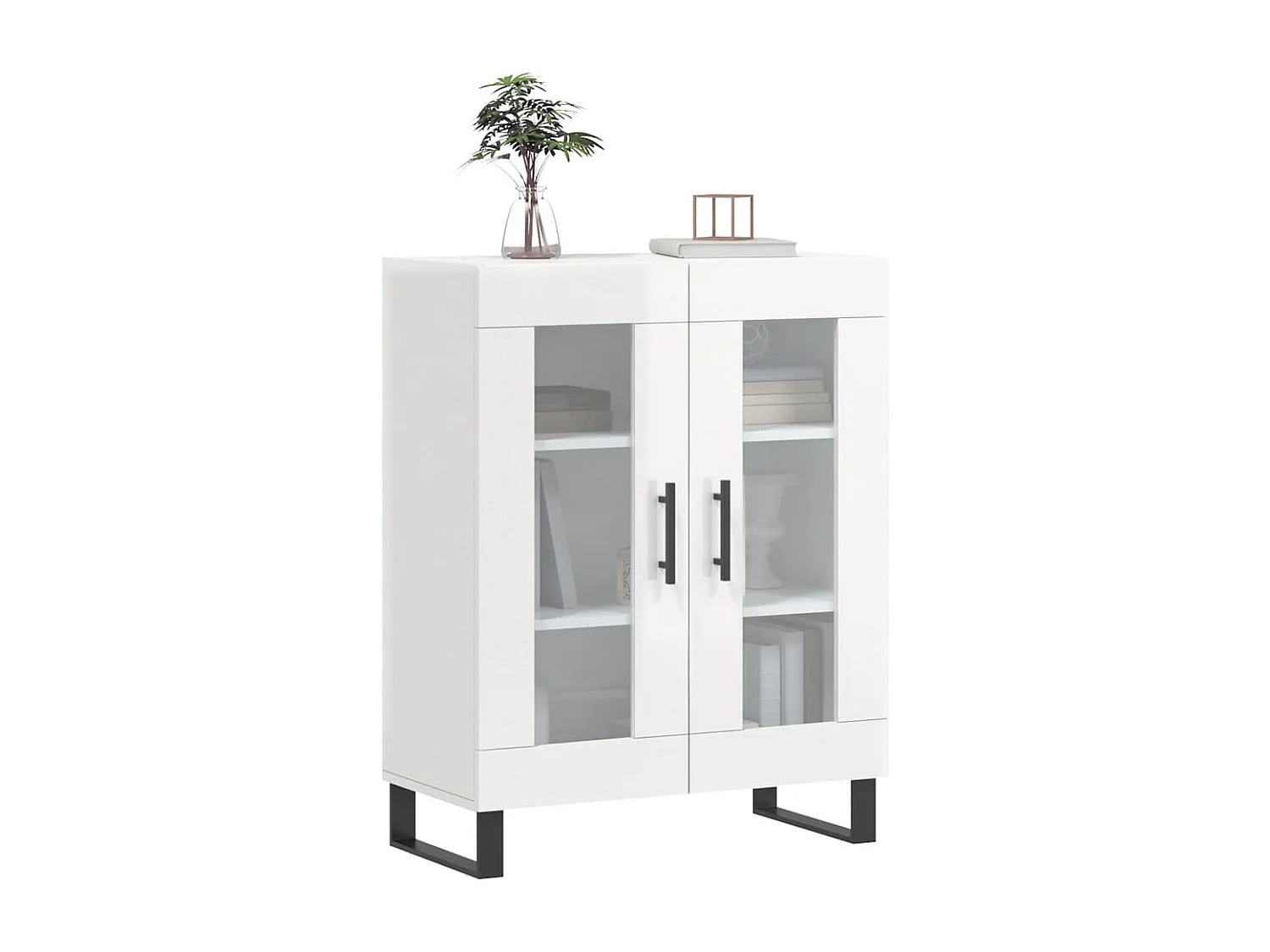 Buffet | Bahut | Meuble de rangement Blanc brillant 69,5x34x90 cm Bois d'ingénierie