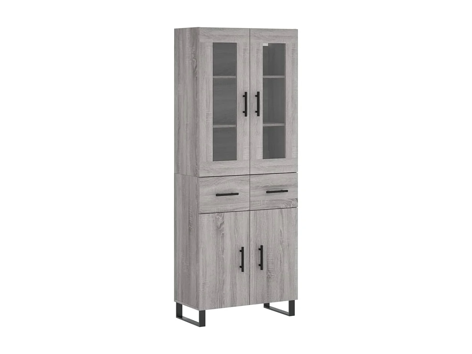 Credenza | Buffet | Armadio Grigio Sonoma 69,5x34x180 cm in Legno Multistrato