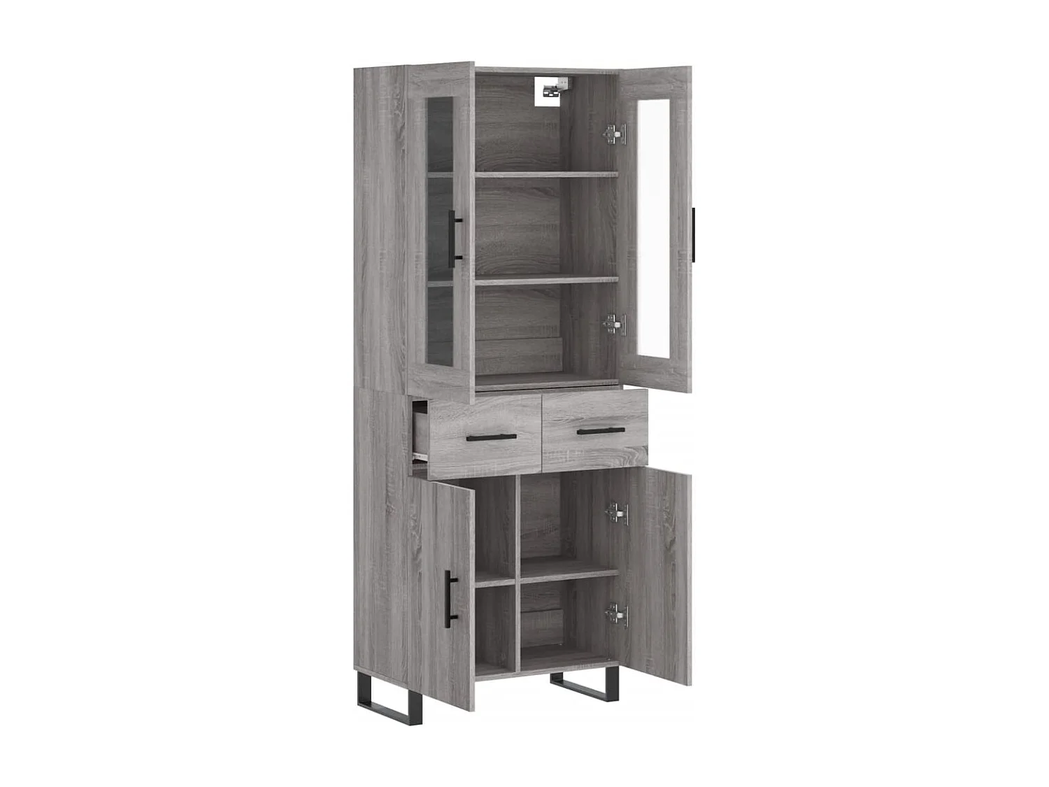 Credenza | Buffet | Armadio Grigio Sonoma 69,5x34x180 cm in Legno Multistrato