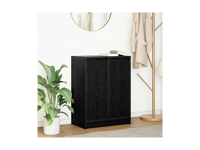 Buffet | Bahut | Meuble de rangement chêne noir 57x34x76 cm bois d'ingénierie