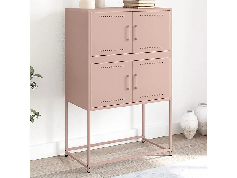 Credenza | Buffet | Armadio Rosa 68,5x38,5x107 cm in Acciaio
