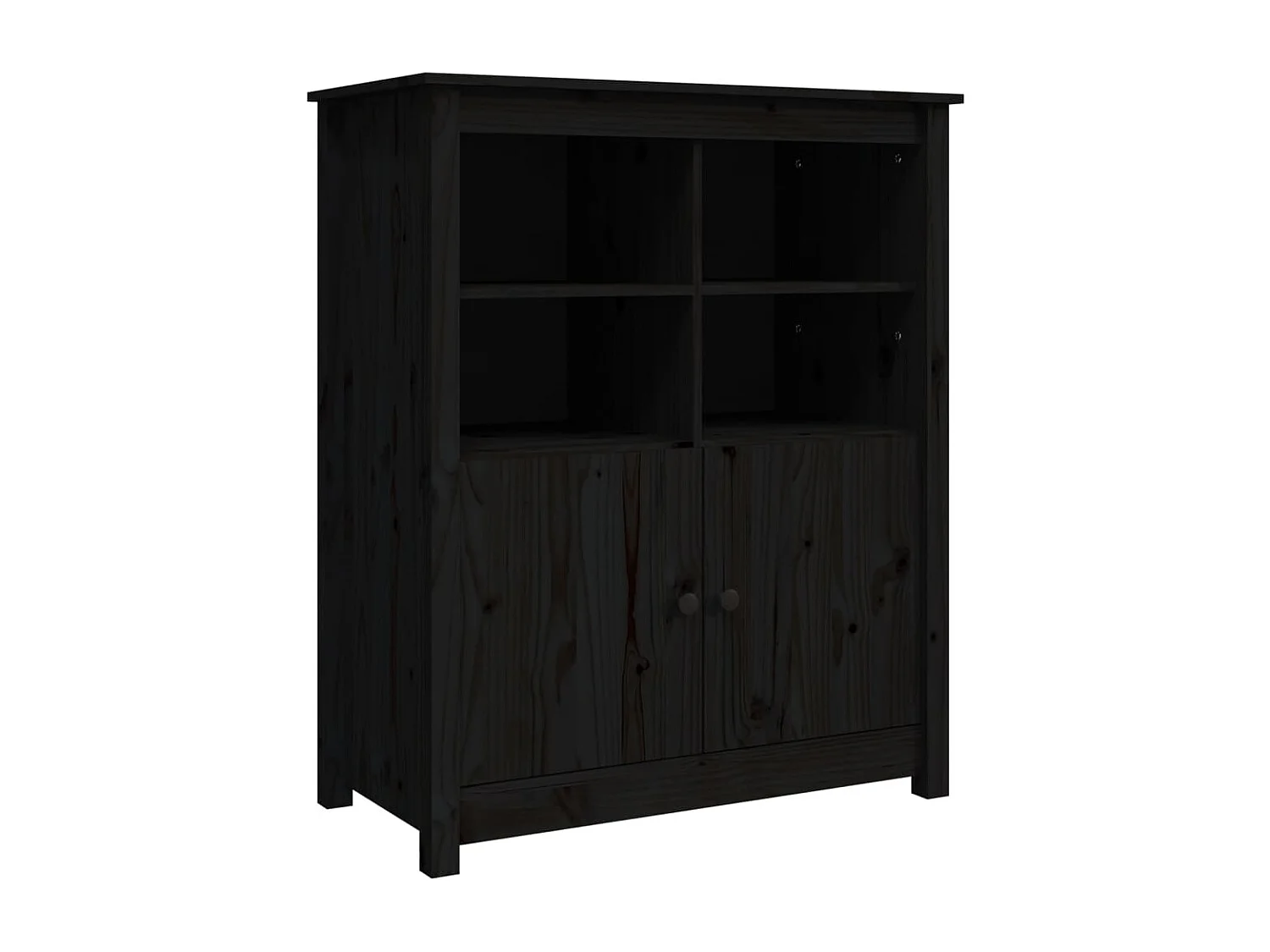 Credenza | Buffet | Armadio Nera 83x41,5x100 cm in Legno Massello di Pino