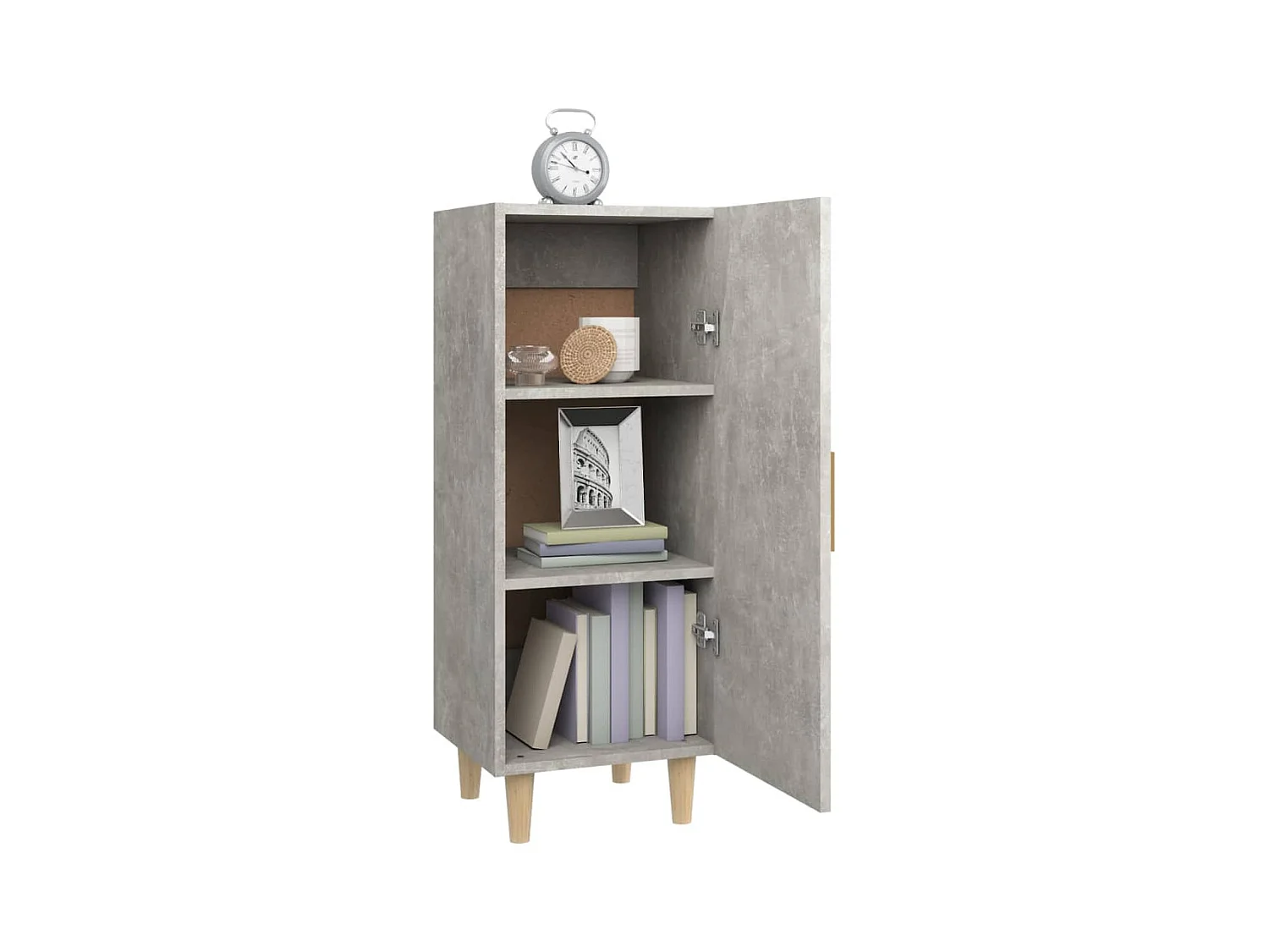 Credenza | Buffet | Armadio Grigio Cemento 34,5x34x90 cm in Legno Multistrato