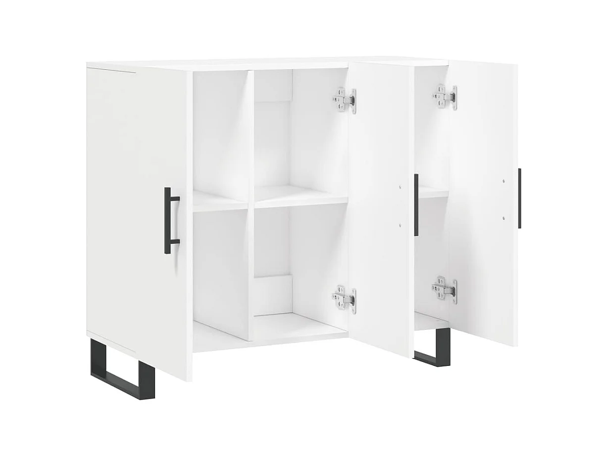 Credenza | Buffet | Armadio Bianca 90x34x80 cm in Legno Multistrato