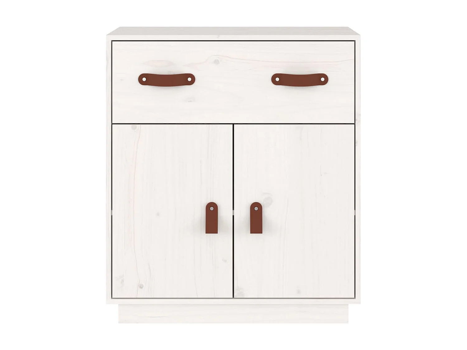 Credenza | Buffet | Armadio Bianca 65,5x40x75 cm in Legno Massello di Pino