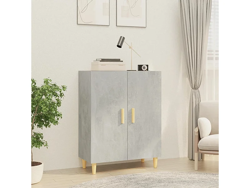 Credenza | Buffet | Armadio Grigio Cemento 70x34x90 cm in Legno Multistrato