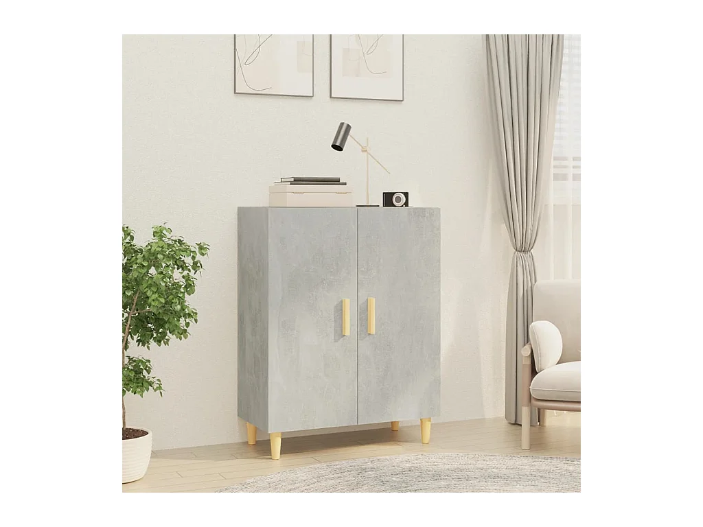 Credenza | Buffet | Armadio Grigio Cemento 70x34x90 cm in Legno Multistrato