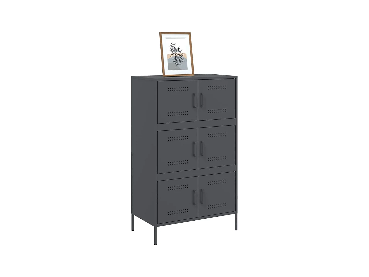Buffet | Bahut | Meuble de rangement haut anthracite 68x39x113 cm acier