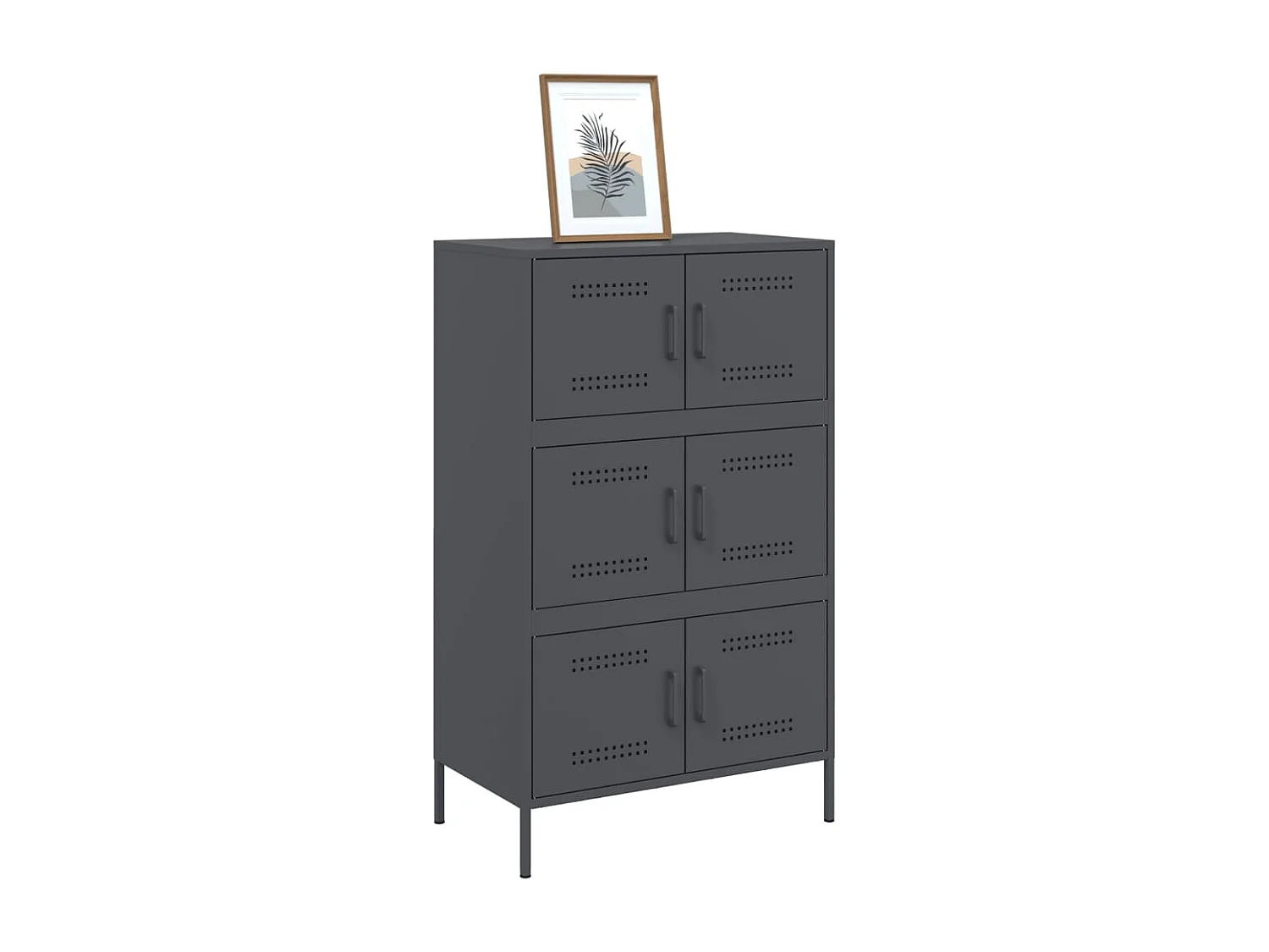 Buffet | Bahut | Meuble de rangement haut anthracite 68x39x113 cm acier