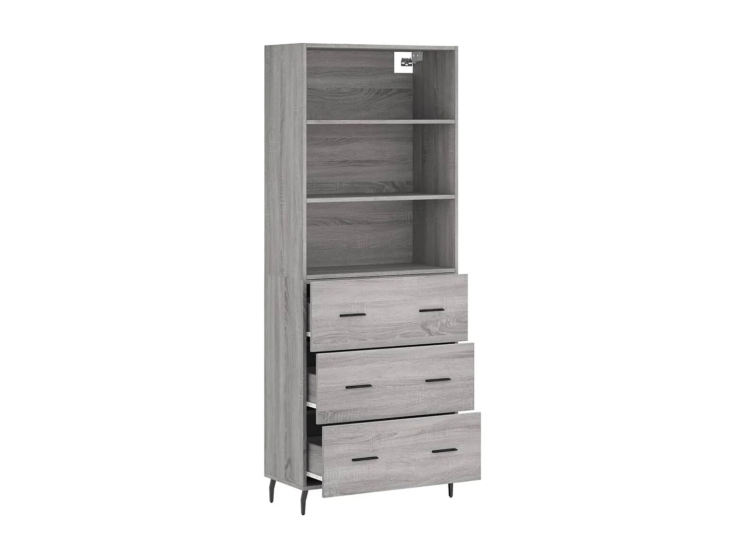 Credenza | Buffet | Armadio Grigio Sonoma 69,5x34x180 cm in Legno Multistrato