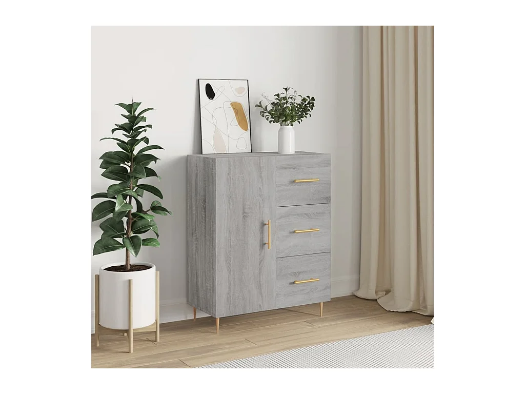Credenza | Buffet | Armadio Grigio Sonoma 69,5x34x90 cm in Legno Multistrato