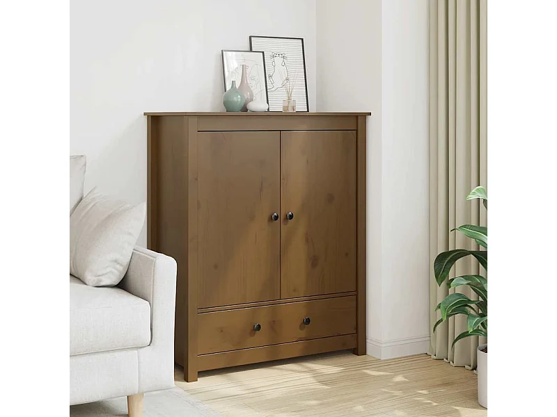 Buffet | Bahut | Meuble de rangement Marron miel 83x41,5x100 cm Bois massif de pin