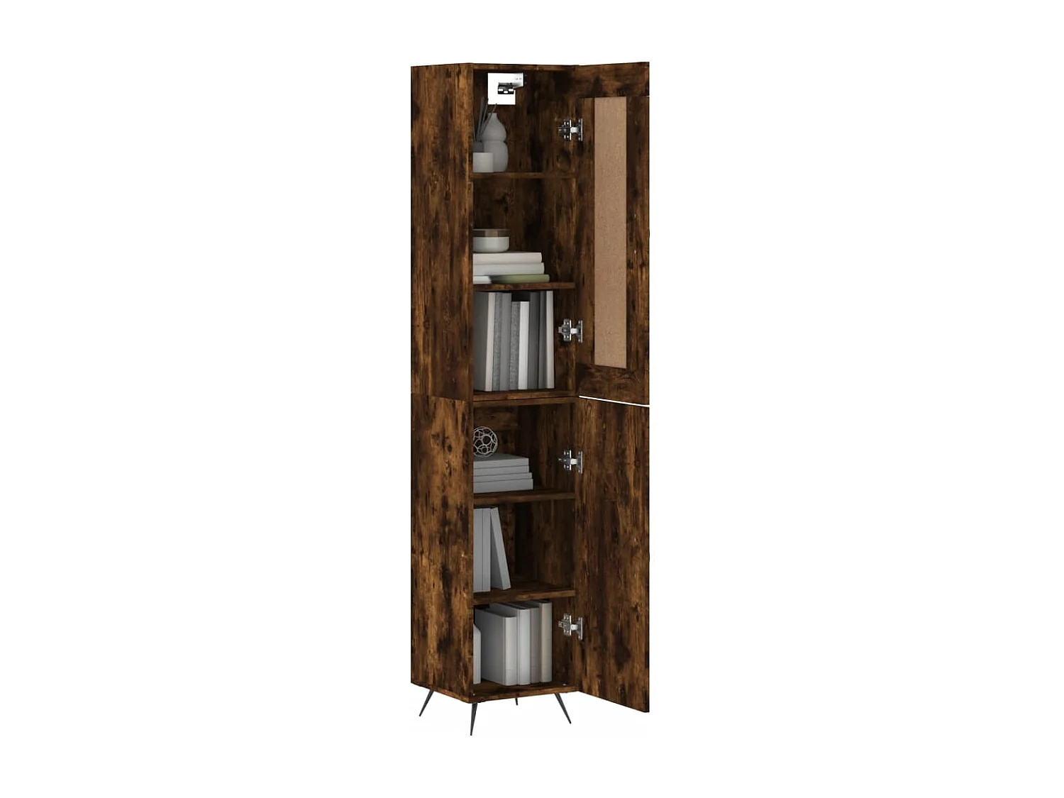 Buffet | Bahut | Meuble de rangement haut Chêne fumé 34,5x34x180 cm Bois d'ingénierie
