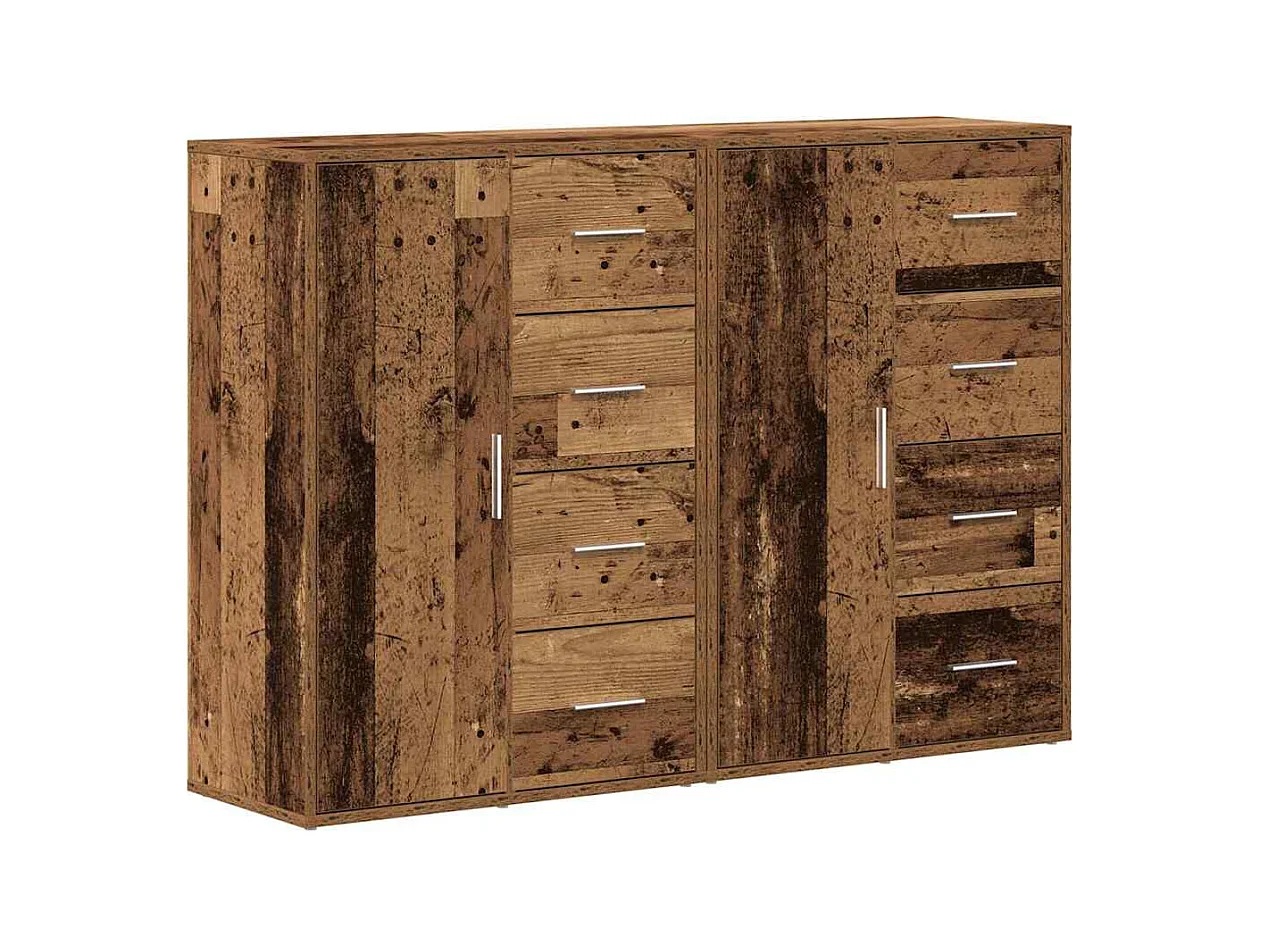 Buffets | Bahuts | Meuble de rangement 2 pcs Bois Ancien 60x31x84 cm Panneau de Bois