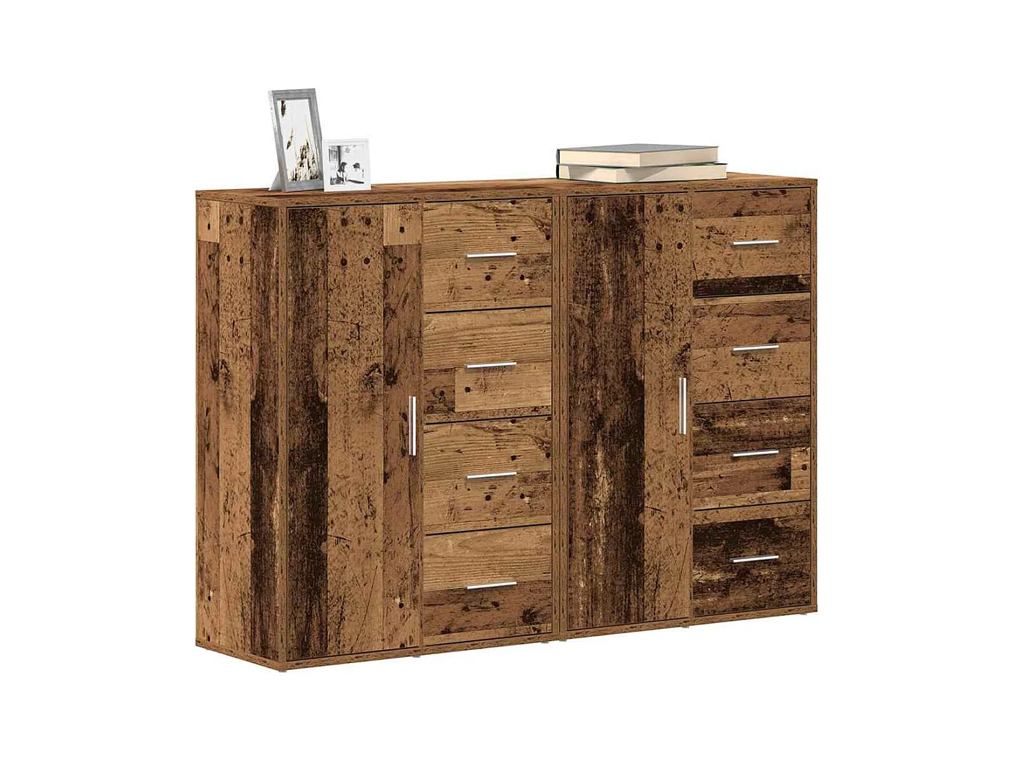 Buffets | Bahuts | Meuble de rangement 2 pcs Bois Ancien 60x31x84 cm Panneau de Bois