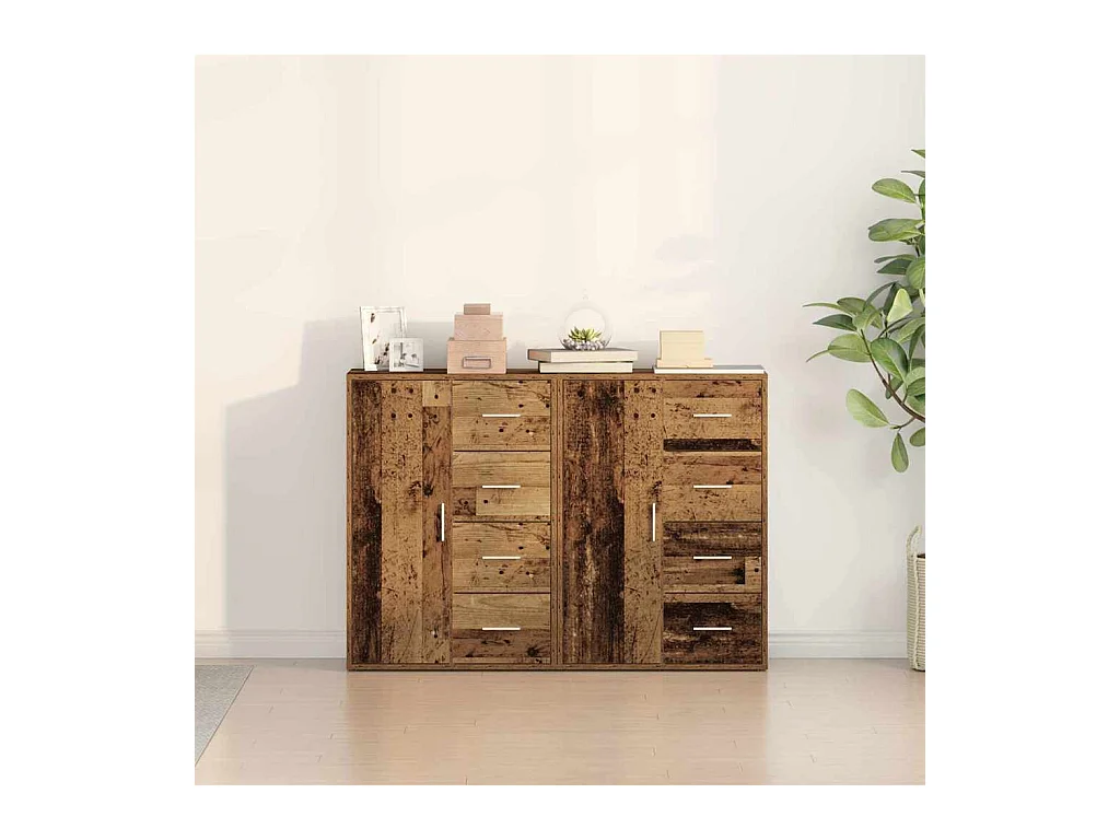 Buffets | Bahuts | Meuble de rangement 2 pcs Bois Ancien 60x31x84 cm Panneau de Bois