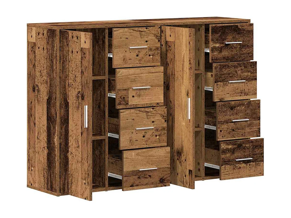 Buffets | Bahuts | Meuble de rangement 2 pcs Bois Ancien 60x31x84 cm Panneau de Bois