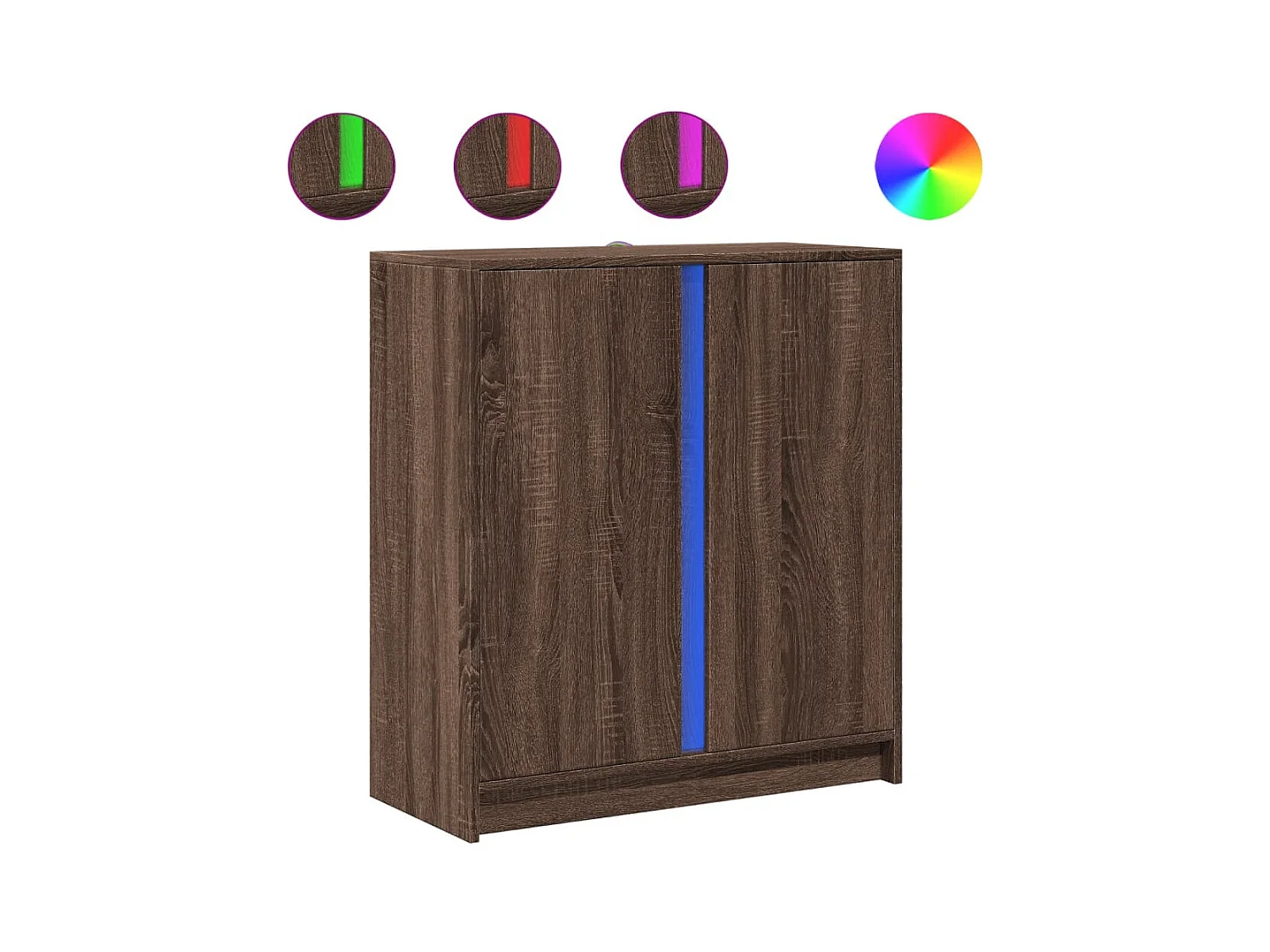 Buffet | Bahut | Meuble de rangement avec LED chêne marron 77x34x85 cm bois d'ingénierie