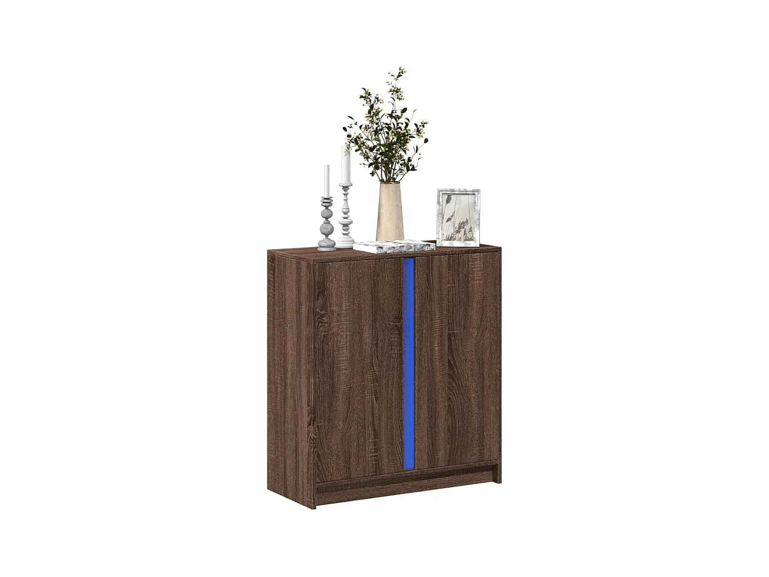 Credenza | Buffet | Armadio con LED Rovere Marrone 77x34x85 cm Legno Multistrato