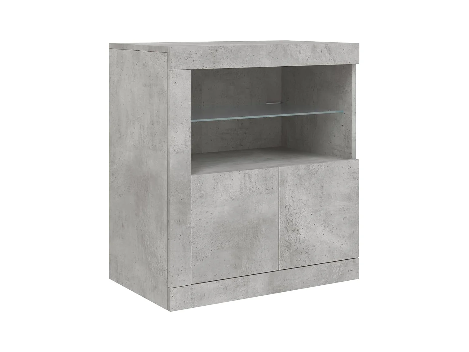 Buffet | Bahut | Meuble de rangement avec lumières LED gris béton 60,5x37x67 cm