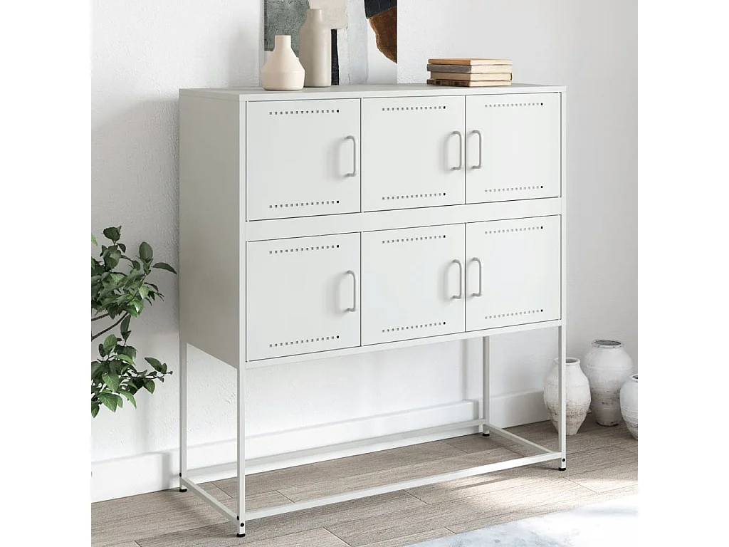 Credenza | Buffet | Armadio Bianca 100,5x39x107 cm in Acciaio