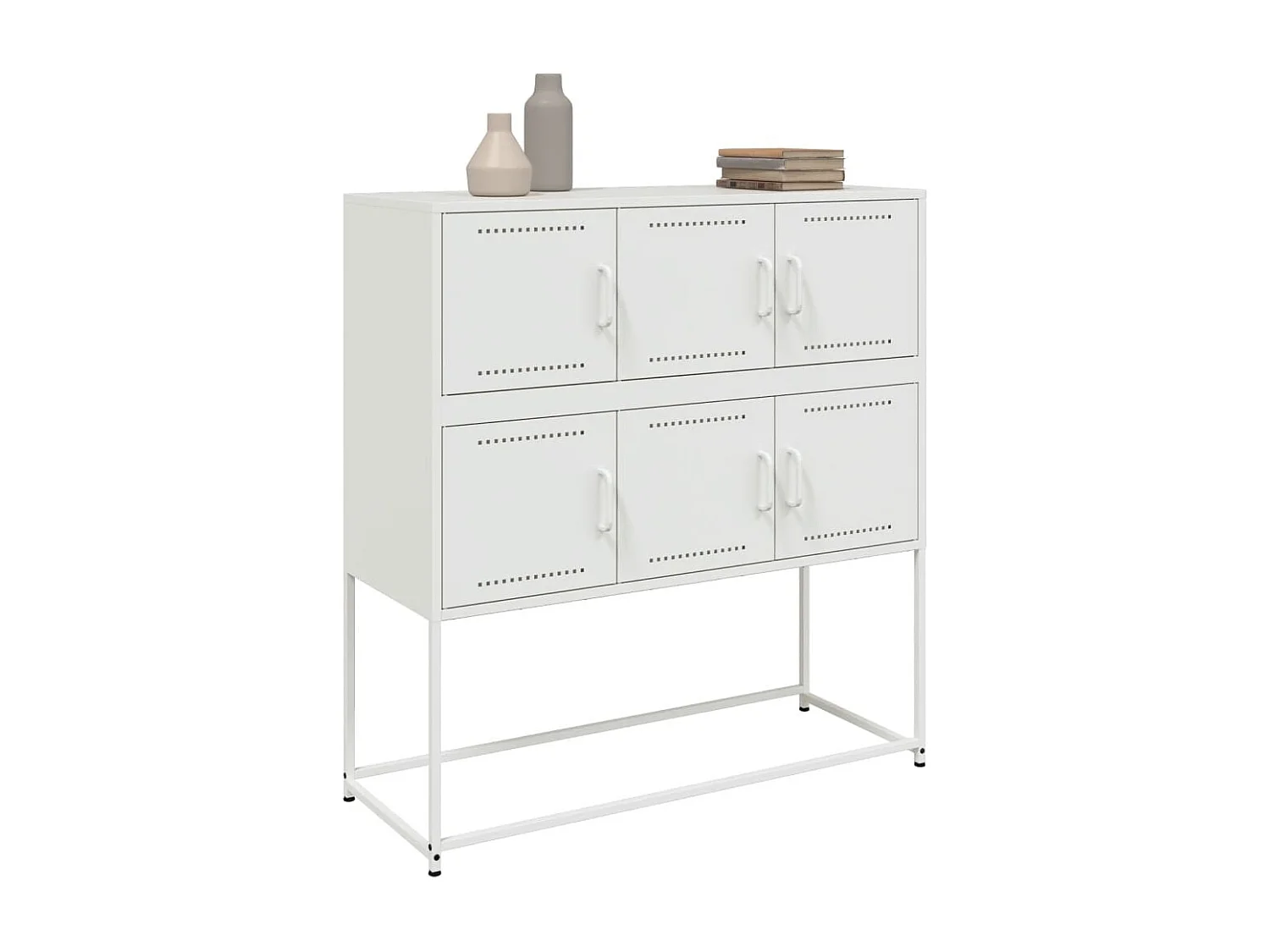 Credenza | Buffet | Armadio Bianca 100,5x39x107 cm in Acciaio