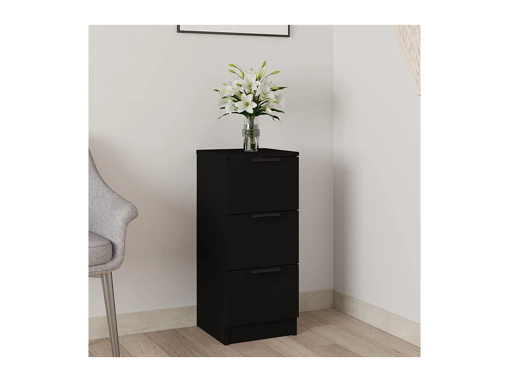 Buffet | Bahut | Meuble de rangement noir 30x30x70 cm bois d'ingénierie