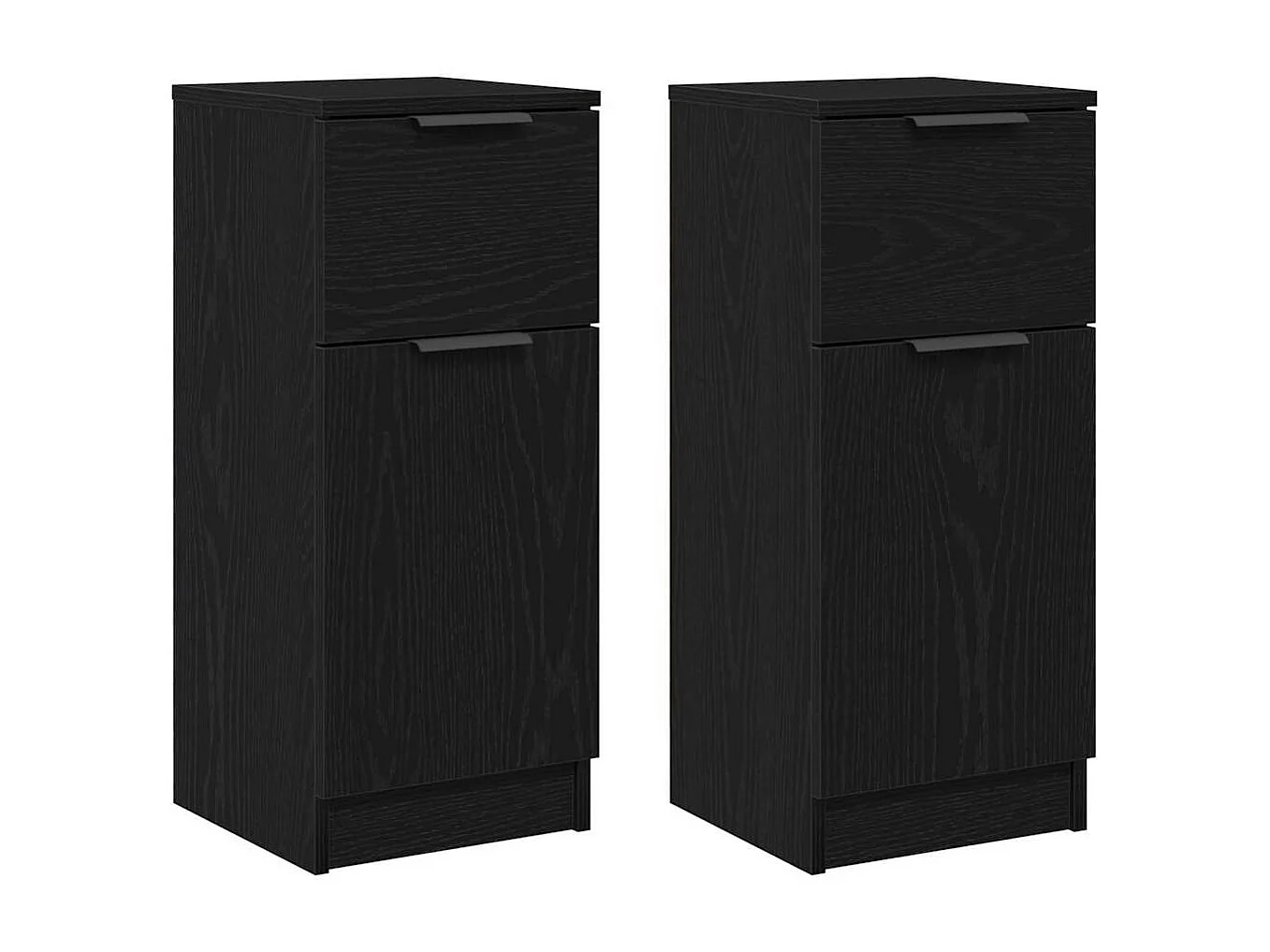 Buffet | Bahut | Meuble de rangement noir chêne 30x30x70 cm MDF