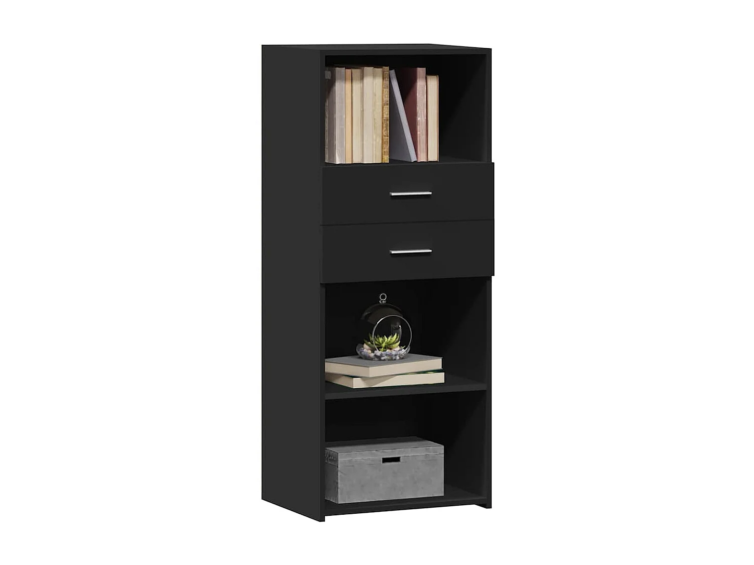 Buffet | Bahut | Meuble de rangement haut noir 50x42,5x124 cm bois d'ingénierie