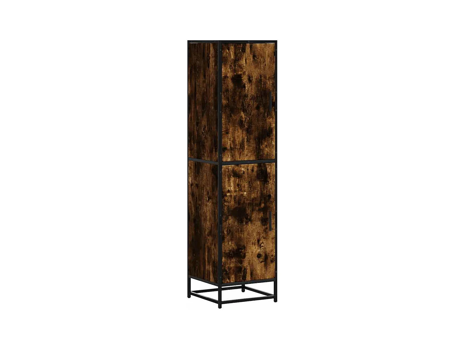 Buffet | Bahut | Meuble de rangement haut chêne fumé 35,5x35x139 cm bois d'ingénierie métal
