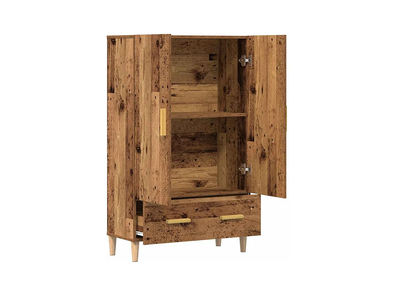 Credenza | Buffet | Armadio Legno Antico 70x31x115 cm in Legno Multistrato
