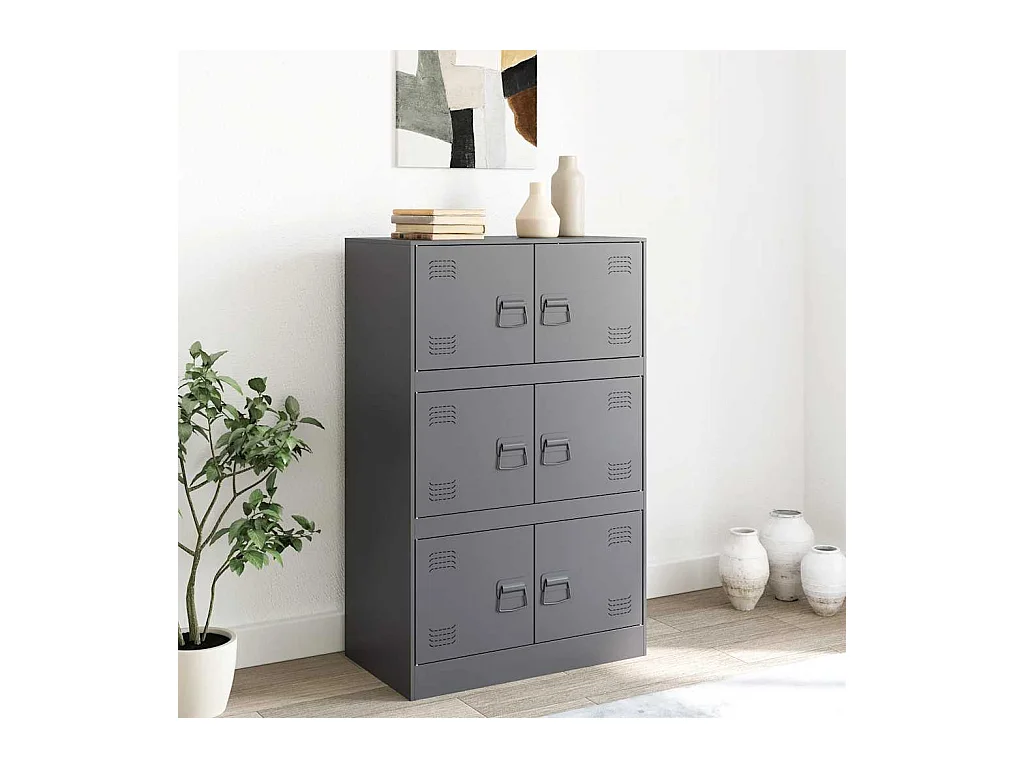 Credenza | Buffet | Armadio Antracite 67x39x107 cm in Acciaio