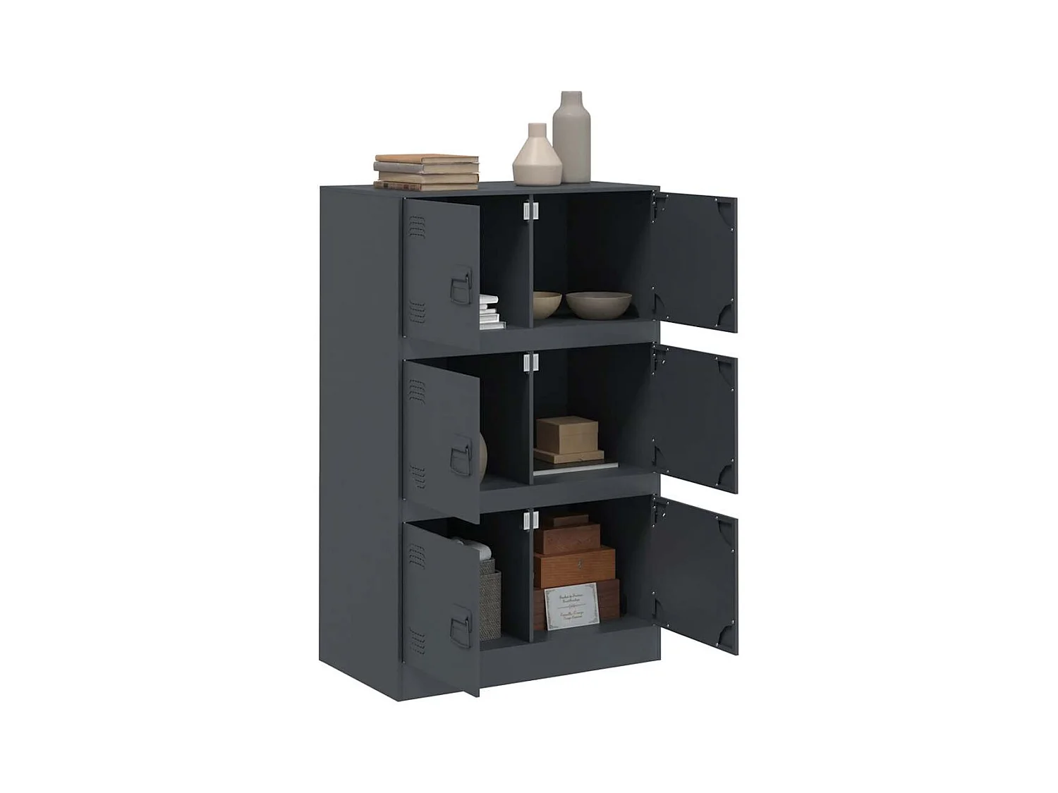 Credenza | Buffet | Armadio Antracite 67x39x107 cm in Acciaio