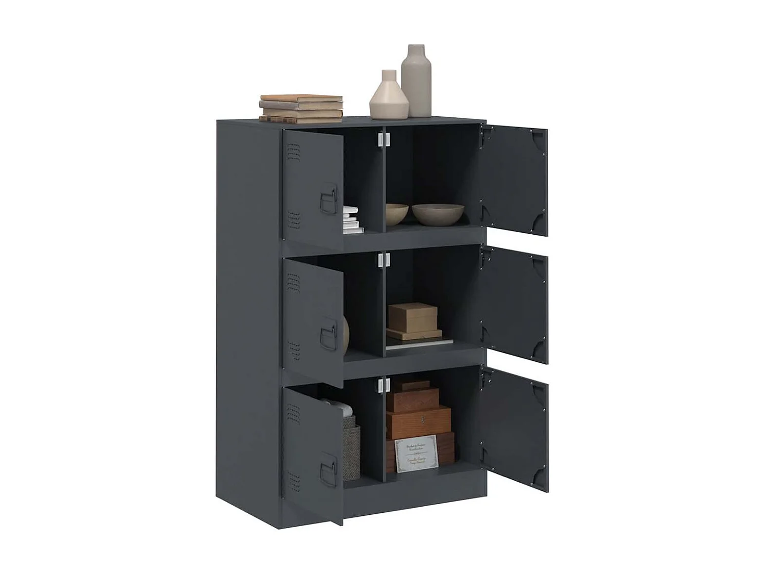 Buffet | Bahut | Meuble de rangement anthracite 67x39x107 cm acier