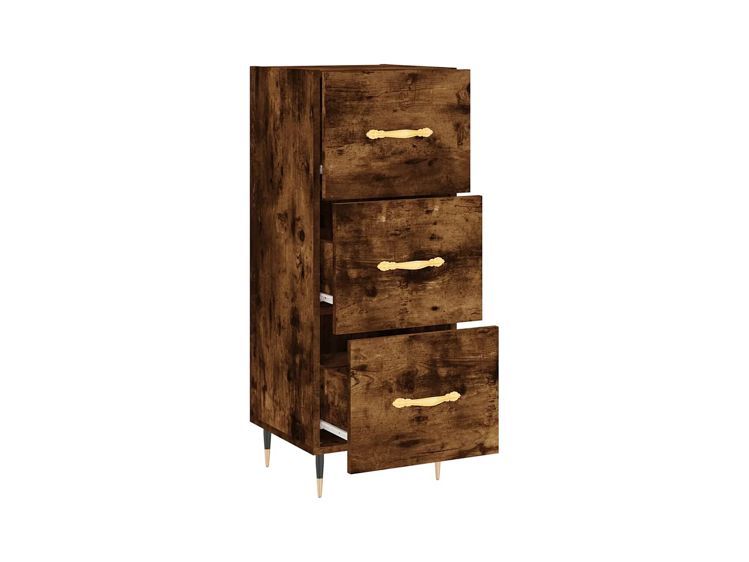 Buffet | Bahut | Meuble de rangement Chêne fumé 34,5x34x90 cm Bois d'ingénierie