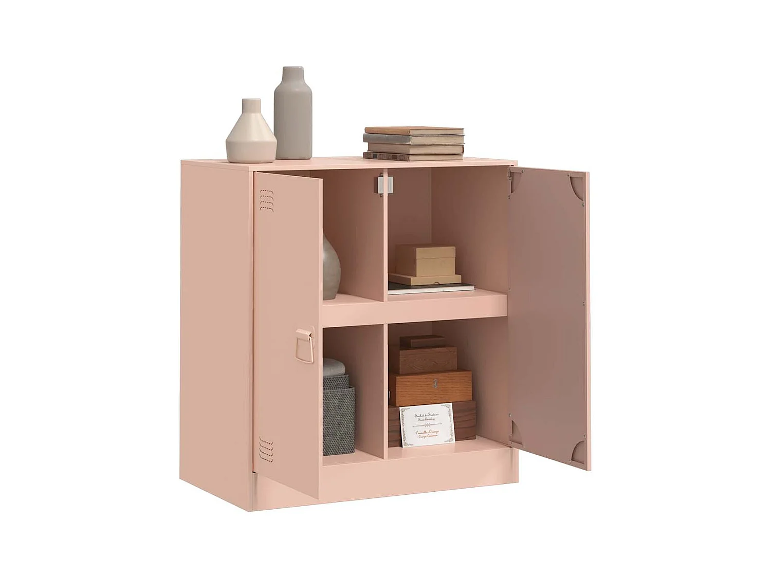 Buffet | Bahut | Meuble de rangement rose 67x39x73 cm acier