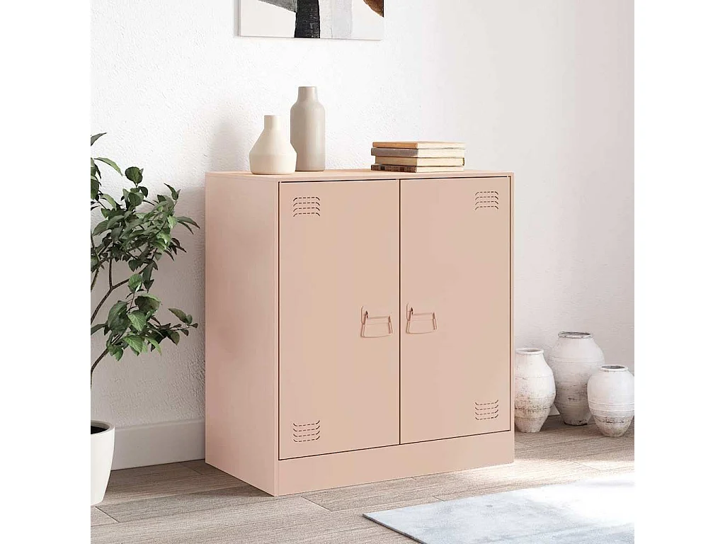 Buffet | Bahut | Meuble de rangement rose 67x39x73 cm acier